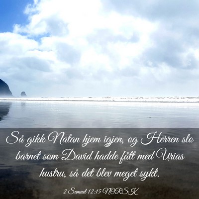 Picture 03 - 2 Samuel 12:15 NORSK - Så gikk Natan hjem igjen, og Herren slo barnet - Bible Verse Picture
