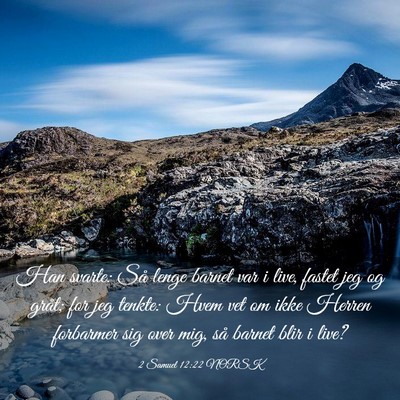Picture 03 - 2 Samuel 12:22 NORSK - Han svarte: Så lenge barnet var i live, fastet - Bible Verse Picture