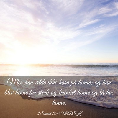 Picture 03 - 2 Samuel 13:14 NORSK - Men han vilde ikke høre på henne; og han blev - Bible Verse Picture