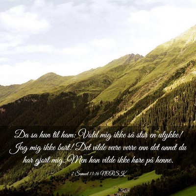 Picture 03 - 2 Samuel 13:16 NORSK - Da sa hun til ham: Vold mig ikke så stor en - Bible Verse Picture