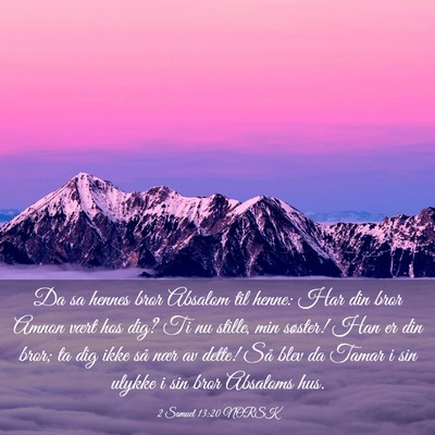 Picture 03 - 2 Samuel 13:20 NORSK - Da sa hennes bror Absalom til henne: Har din bror - Bible Verse Picture