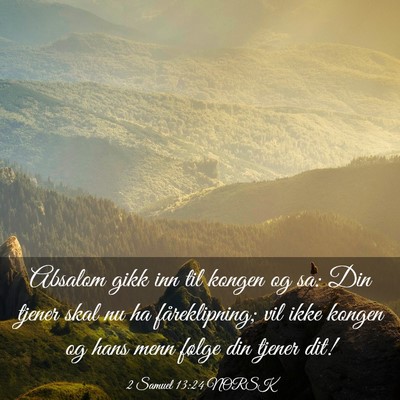 Picture 03 - 2 Samuel 13:24 NORSK - Absalom gikk inn til kongen og sa: Din tjener - Bible Verse Picture