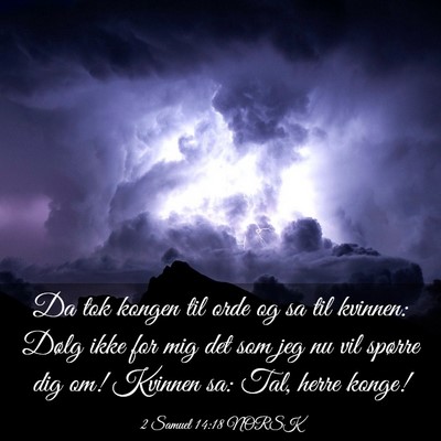 Picture 03 - 2 Samuel 14:18 NORSK - Da tok kongen til orde og sa til kvinnen: Dølg - Bible Verse Picture