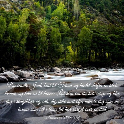 Picture 03 - 2 Samuel 14:2 NORSK - Da sendte Joab bud til Tekoa og hentet derfra en - Bible Verse Picture