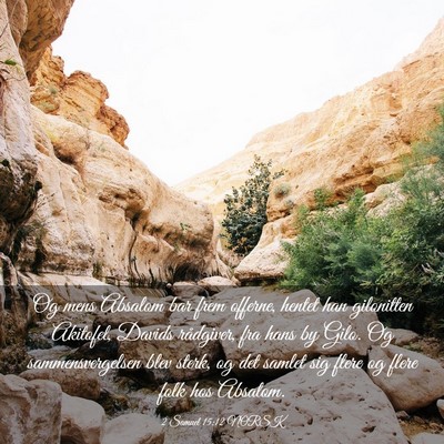 Picture 03 - 2 Samuel 15:12 NORSK - Og mens Absalom bar frem offerne, hentet han - Bible Verse Picture