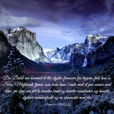 Picture 03 - 2 Samuel 16:1 NORSK - Da David var kommet et lite stykke fremover fra - Bible Verse Picture