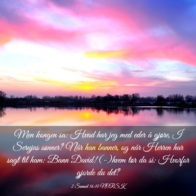 Picture 03 - 2 Samuel 16:10 NORSK - Men kongen sa: Hvad har jeg med eder å gjøre, I - Bible Verse Picture