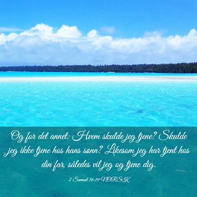 Picture 03 - 2 Samuel 16:19 NORSK - Og for det annet: Hvem skulde jeg tjene? Skulde - Bible Verse Picture