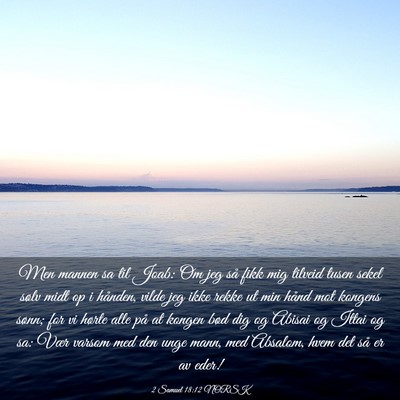 Picture 03 - 2 Samuel 18:12 NORSK - Men mannen sa til Joab: Om jeg så fikk mig - Bible Verse Picture
