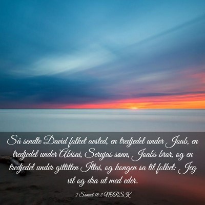 Picture 03 - 2 Samuel 18:2 NORSK - Så sendte David folket avsted, en tredjedel - Bible Verse Picture