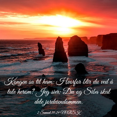 Picture 03 - 2 Samuel 19:29 NORSK - Kongen sa til ham: Hvorfor blir du ved å tale - Bible Verse Picture