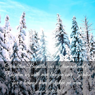 Picture 03 - 2 Samuel 19:31 NORSK - Gileaditten Barsillai var og kommet ned fra - Bible Verse Picture
