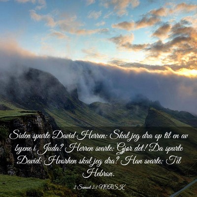 Picture 03 - 2 Samuel 2:1 NORSK - Siden spurte David Herren: Skal jeg dra op til en - Bible Verse Picture