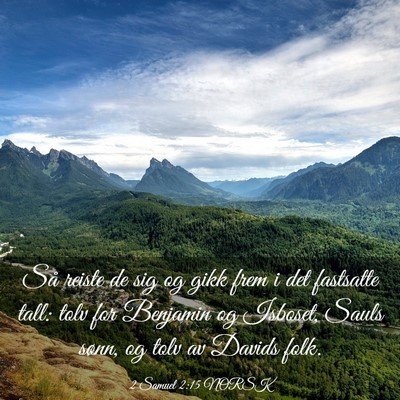 Picture 03 - 2 Samuel 2:15 NORSK - Så reiste de sig og gikk frem i det fastsatte - Bible Verse Picture