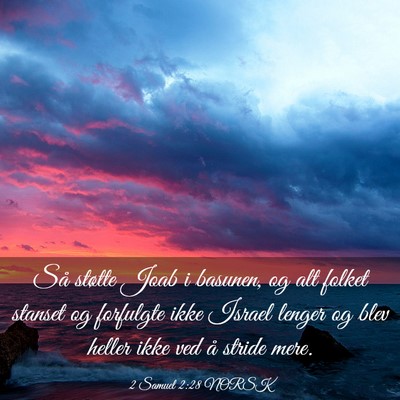 Picture 03 - 2 Samuel 2:28 NORSK - Så støtte Joab i basunen, og alt folket stanset - Bible Verse Picture