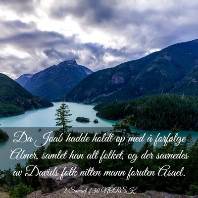 Picture 03 - 2 Samuel 2:30 NORSK - Da Joab hadde holdt op med å forfølge Abner, - Bible Verse Picture