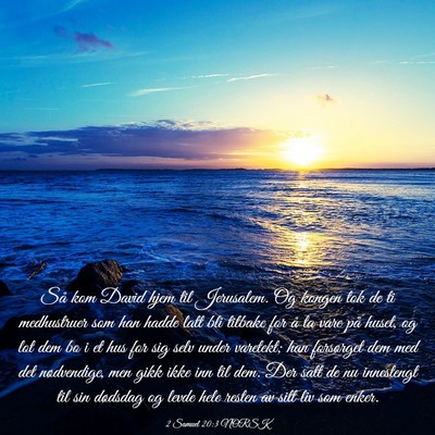 Picture 03 - 2 Samuel 20:3 NORSK - Så kom David hjem til Jerusalem. Og kongen tok - Bible Verse Picture