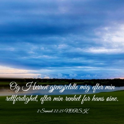 Picture 03 - 2 Samuel 22:25 NORSK - Og Herren gjengjeldte mig efter min - Bible Verse Picture