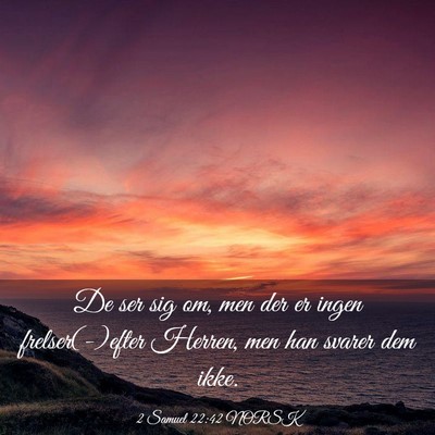 Picture 03 - 2 Samuel 22:42 NORSK - De ser sig om, men der er ingen frelser(-)efter - Bible Verse Picture