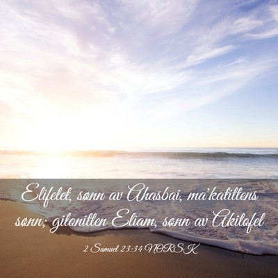 Picture 03 - 2 Samuel 23:34 NORSK - Elifelet, sønn av Ahasbai, ma'katittens sønn; - Bible Verse Picture