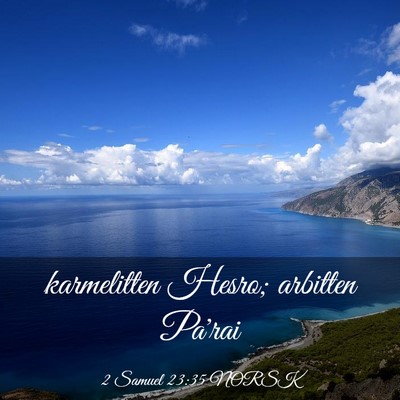 Picture 03 - 2 Samuel 23:35 NORSK - karmelitten Hesro; arbitten - Bible Verse Picture