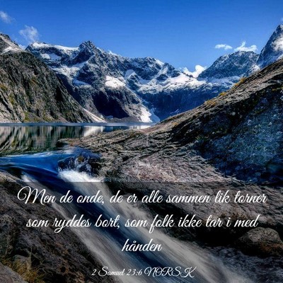 Picture 03 - 2 Samuel 23:6 NORSK - Men de onde, de er alle sammen lik torner som - Bible Verse Picture