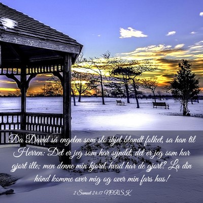 Picture 03 - 2 Samuel 24:17 NORSK - Da David så engelen som slo ihjel blandt folket, - Bible Verse Picture