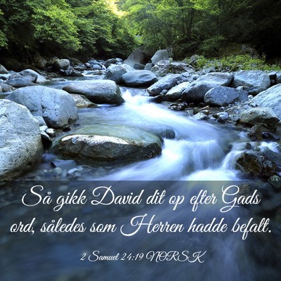 Picture 03 - 2 Samuel 24:19 NORSK - Så gikk David dit op efter Gads ord, således - Bible Verse Picture