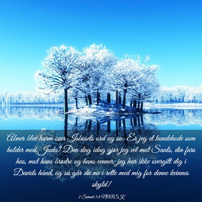 Picture 03 - 2 Samuel 3:8 NORSK - Abner blev harm over Isbosets ord og sa: Er jeg - Bible Verse Picture