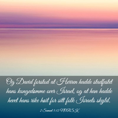 Picture 03 - 2 Samuel 5:12 NORSK - Og David forstod at Herren hadde stadfestet hans - Bible Verse Picture