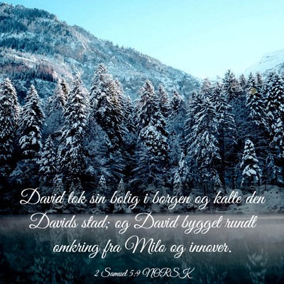 Picture 03 - 2 Samuel 5:9 NORSK - David tok sin bolig i borgen og kalte den Davids - Bible Verse Picture