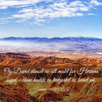 Picture 03 - 2 Samuel 6:14 NORSK - Og David danset av all makt for Herrens - Bible Verse Picture