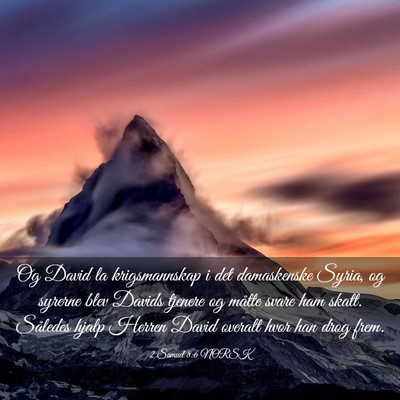 Picture 03 - 2 Samuel 8:6 NORSK - Og David la krigsmannskap i det damaskenske - Bible Verse Picture