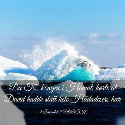 Picture 03 - 2 Samuel 8:9 NORSK - Da To', kongen i Hamat, hørte at David hadde - Bible Verse Picture