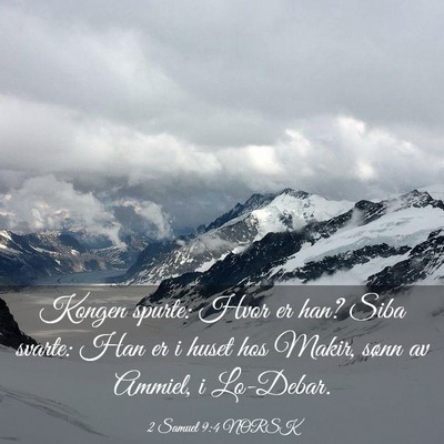 Picture 03 - 2 Samuel 9:4 NORSK - Kongen spurte: Hvor er han? Siba svarte: Han er i - Bible Verse Picture