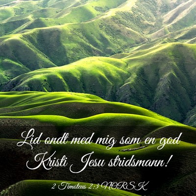 Picture 03 - 2 Timoteus 2:3 NORSK - Lid ondt med mig som en god Kristi Jesu - Bible Verse Picture