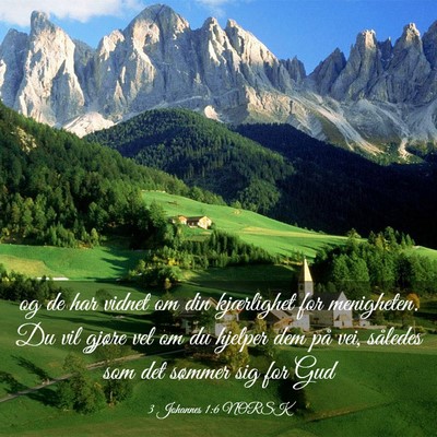 Picture 03 - 3 Johannes 1:6 NORSK - og de har vidnet om din kjærlighet for - Bible Verse Picture