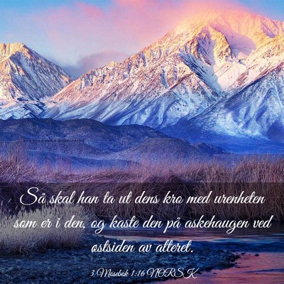 Picture 03 - 3 Mosebok 1:16 NORSK - Så skal han ta ut dens kro med urenheten som er - Bible Verse Picture