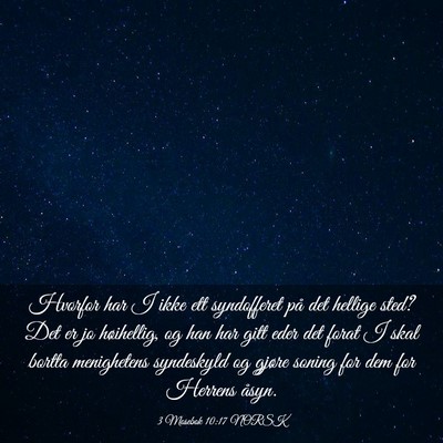 Picture 03 - 3 Mosebok 10:17 NORSK - Hvorfor har I ikke ett syndofferet på det - Bible Verse Picture