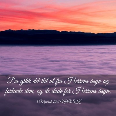 Picture 03 - 3 Mosebok 10:2 NORSK - Da gikk det ild ut fra Herrens åsyn og fortærte - Bible Verse Picture