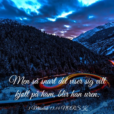 Picture 03 - 3 Mosebok 13:14 NORSK - Men så snart det viser sig vilt kjøtt på ham, - Bible Verse Picture