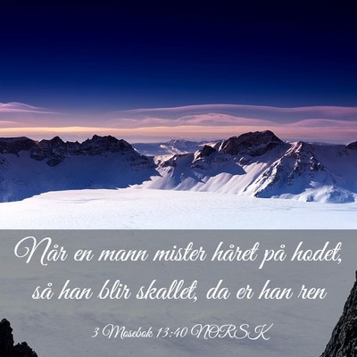 Picture 03 - 3 Mosebok 13:40 NORSK - Når en mann mister håret på hodet, så han - Bible Verse Picture