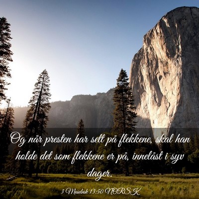 Picture 03 - 3 Mosebok 13:50 NORSK - Og når presten har sett på flekkene, skal han - Bible Verse Picture