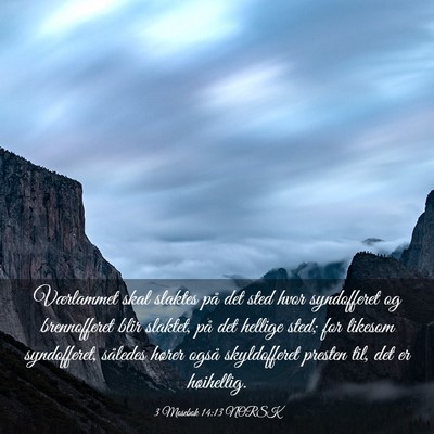 Picture 03 - 3 Mosebok 14:13 NORSK - Værlammet skal slaktes på det sted hvor - Bible Verse Picture