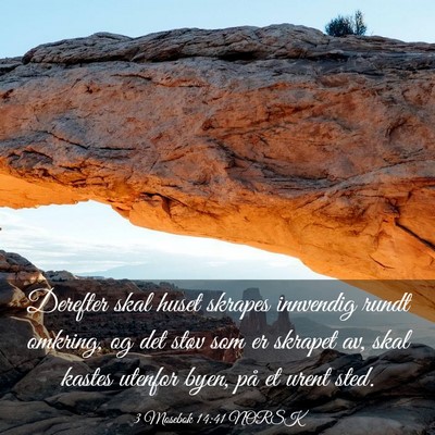 Picture 03 - 3 Mosebok 14:41 NORSK - Derefter skal huset skrapes innvendig rundt - Bible Verse Picture