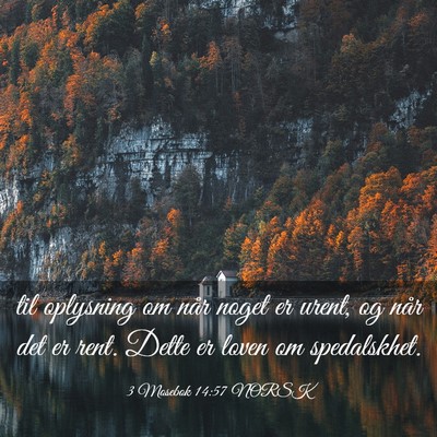 Picture 03 - 3 Mosebok 14:57 NORSK - til oplysning om når noget er urent, og når det - Bible Verse Picture