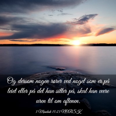 Picture 03 - 3 Mosebok 15:23 NORSK - Og dersom nogen rører ved noget som er på leiet - Bible Verse Picture