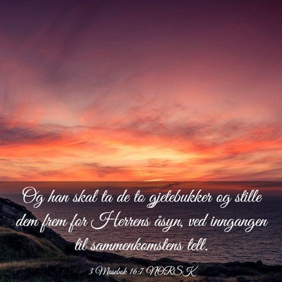 Picture 03 - 3 Mosebok 16:7 NORSK - Og han skal ta de to gjetebukker og stille dem - Bible Verse Picture