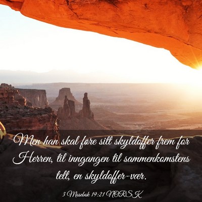 Picture 03 - 3 Mosebok 19:21 NORSK - Men han skal føre sitt skyldoffer frem for - Bible Verse Picture