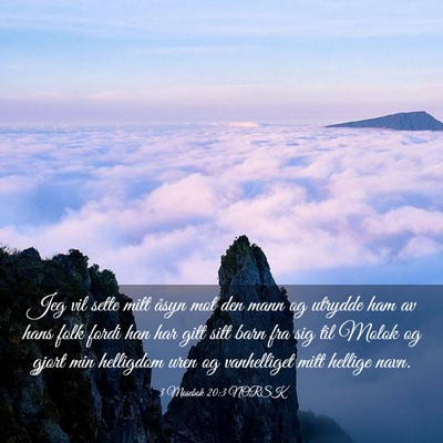 Picture 03 - 3 Mosebok 20:3 NORSK - Jeg vil sette mitt åsyn mot den mann og utrydde - Bible Verse Picture